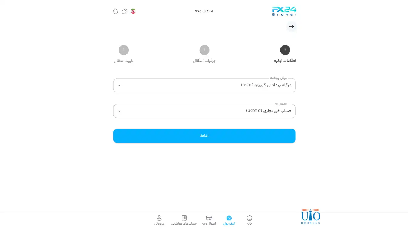 واریز و برداشت در بروکر FX24