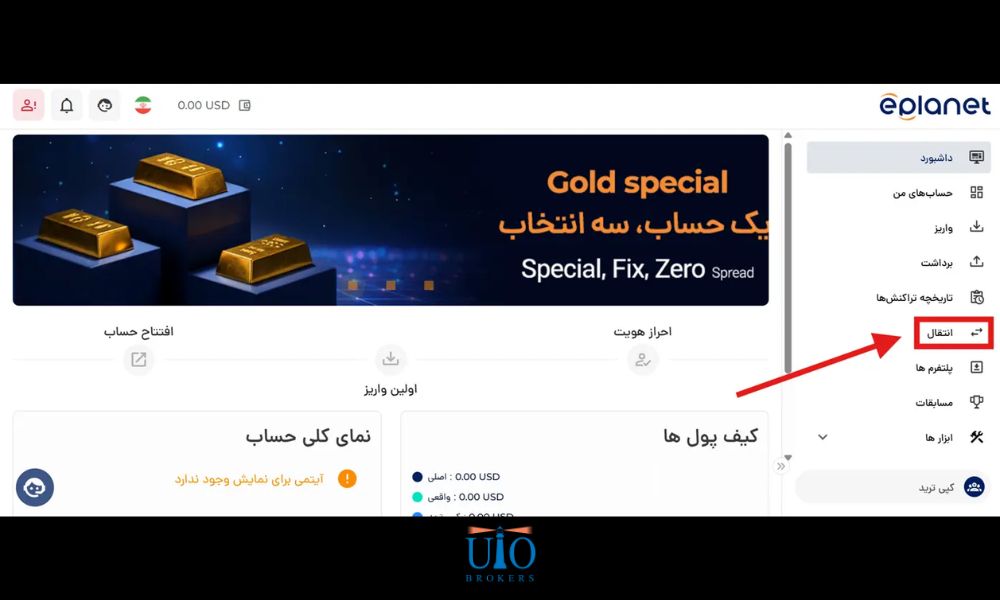 مرحله اول: ورود به بخش انتقال